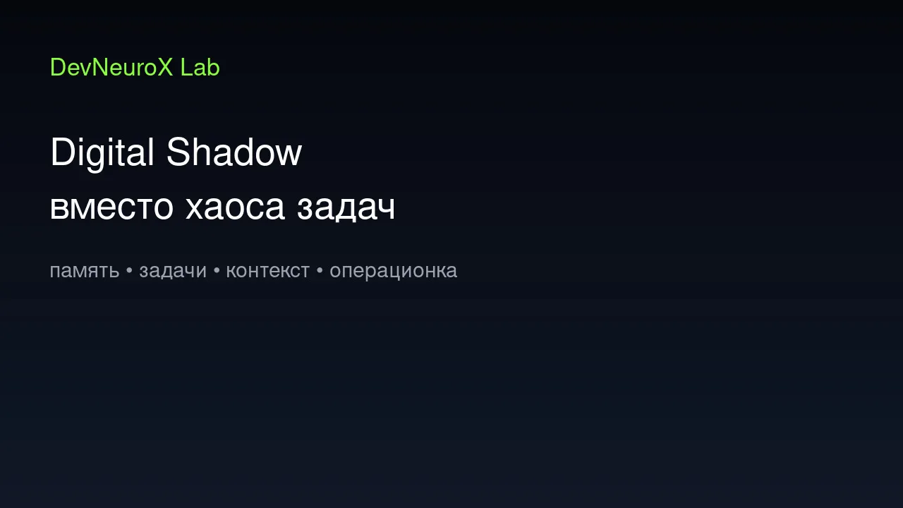 Digital Shadow: AI-ассистент фаундера вместо хаоса задач
